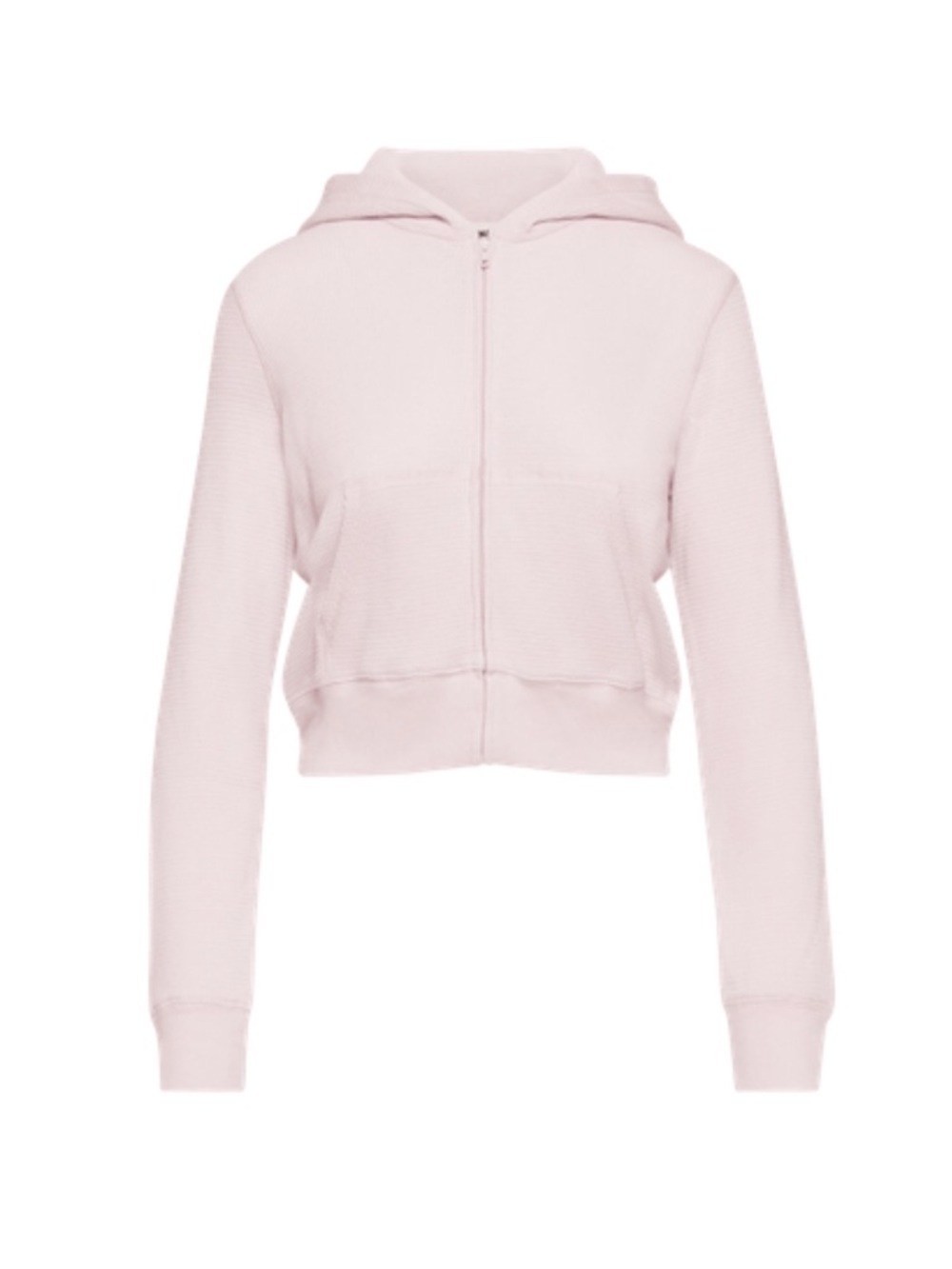 ARITZIA TNA Pink Waffle Crop Zip Hoodie